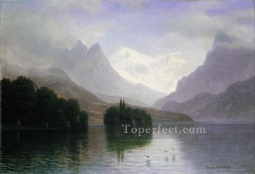  Bierstadt Lienzo - Escena De Montaña Albert Bierstadt Paisaje